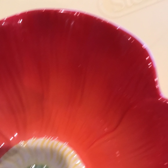 PIER 1 - Two (2) Red Yellow Flower Bowls Ice Cream Dishes - Picture 16 of 16